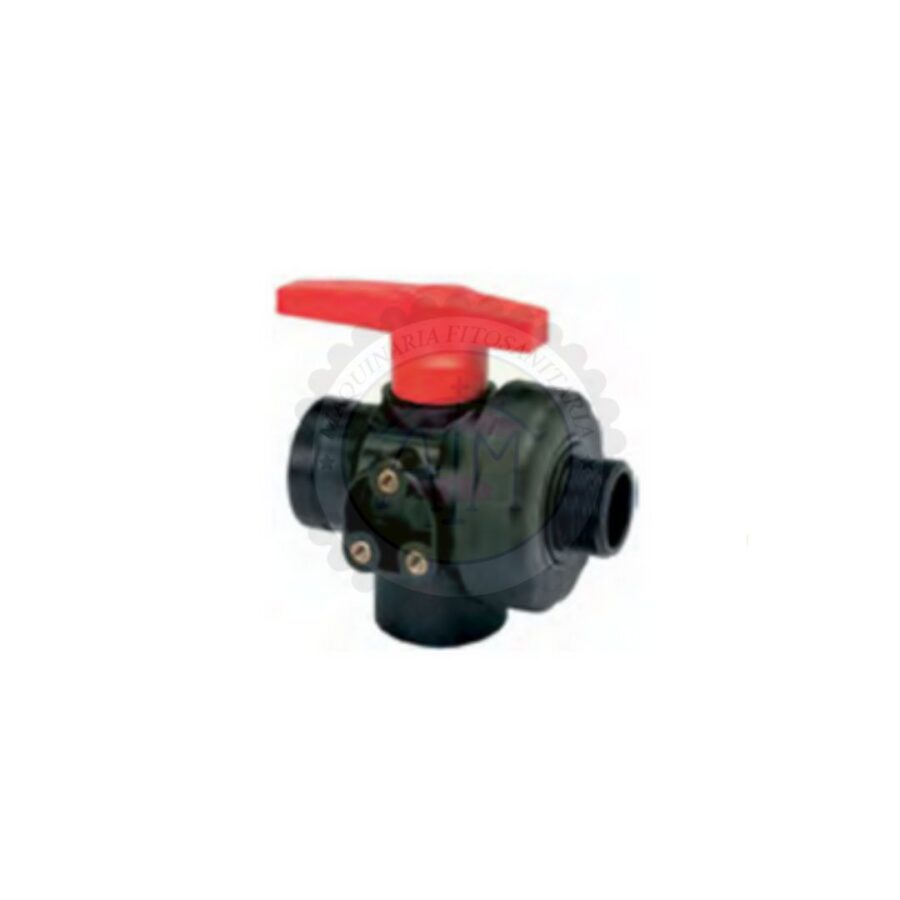 Válvula de Bola Manual 3 vías M-H con flujo interrumpido 1"1/2 Bar 10